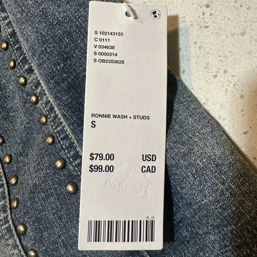 NWT studded open-back cropped denim vest top by Urban Outfitters / NEW - Picture 10 of 16